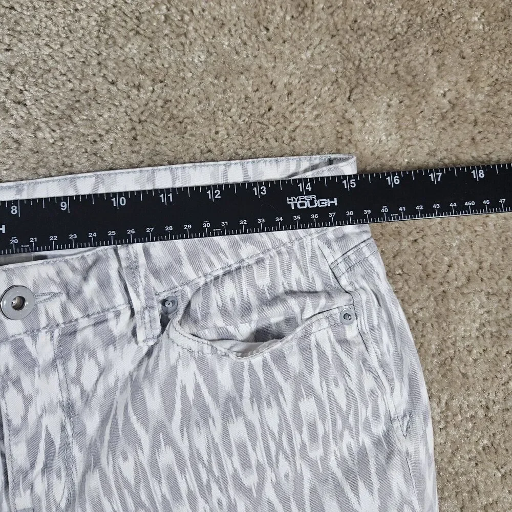 Ann Taylor LOFT Modern Skinny Ankle White Geometric Jeans Size 6